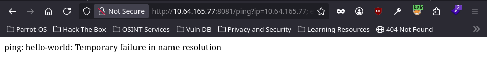 hello-world command injection PoC
